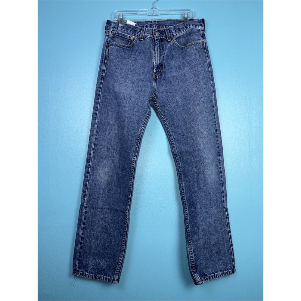 Levi's 34x34 505 Regular Fit Jeans Mens Blue Medium Wash Straight Leg Denim